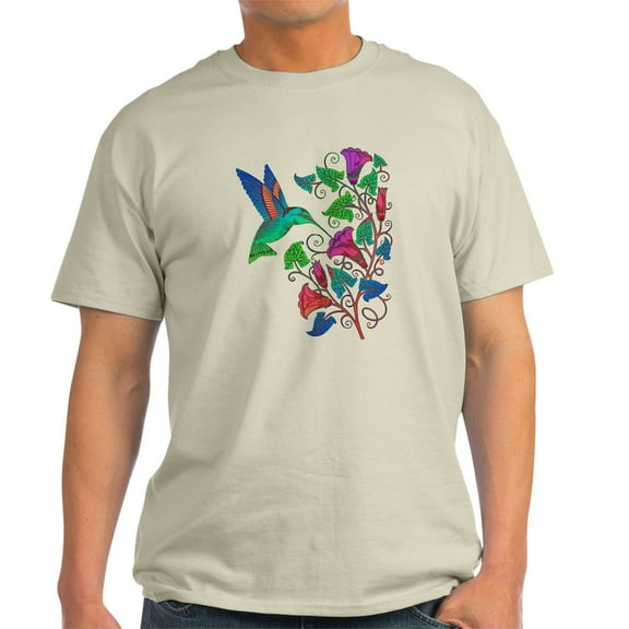 CafePress - Rainbow Hummingbird On Trumpet Vine Light T Shirt - Men's Classic Graphic T-Shirt