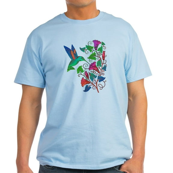 CafePress - Rainbow Hummingbird On Trumpet Vine Light T Shirt - Men's Classic Graphic T-Shirt