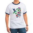 thumbnail image 1 of CafePress - Rainbow Hummingbird On Trumpet Vine Ringer T - 100% Cotton Ringed T-Shirt, 1 of 4