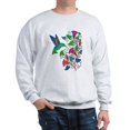 thumbnail image 1 of CafePress - Rainbow Hummingbird On Trumpet Vine Sweatshirt - Crew Neck Sweatshirt, 1 of 4
