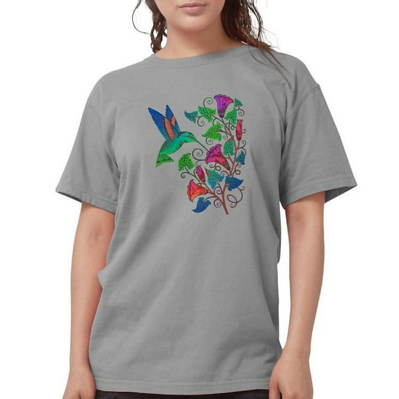 CafePress - Rainbow Hummingbird On Trumpet Vine T Shirt - Womens Comfort Colors® Shirt