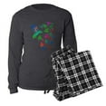 thumbnail image 1 of CafePress - Rainbow Hummingbird On Trumpet Vine - Women's Long Sleeve Charcoal Gray Pajamas, 1 of 3