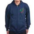 thumbnail image 1 of CafePress - Rainbow Hummingbird On Trumpet Vine Zip Hoodie (Da - Zip Hoodie, Classic Hooded Sweatshirt with Metal Zipper, 1 of 4