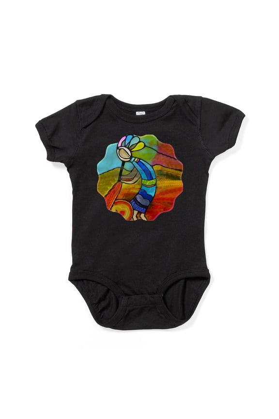 - Rainbow Kokopelli Native American - Cute Infant Bodysuit Baby Romper - Size Newborn - 24 Months