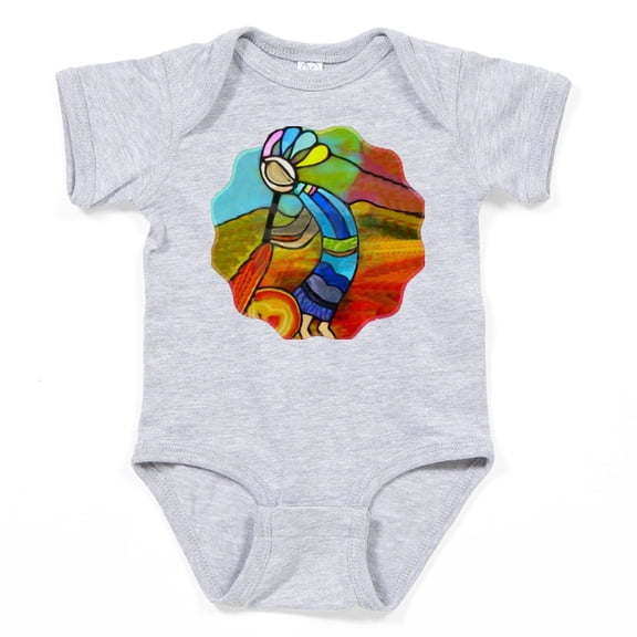 CafePress - Rainbow Kokopelli Native American - Cute Infant Bodysuit Baby Romper - Size Newborn - 24 Months