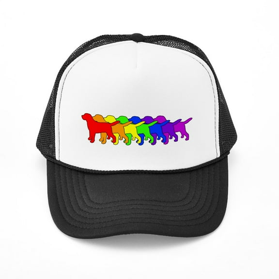 CafePress - Rainbow Labradors - Adjustable Unisex Printed Trucker Hat with Mesh Back