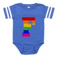 thumbnail image 1 of CafePress - Rainbow Letter F - Cute Infant Baby Football Bodysuit, 1 of 3