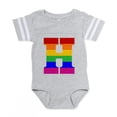 thumbnail image 1 of CafePress - Rainbow Letter H - Cute Infant Baby Football Bodysuit, 1 of 3
