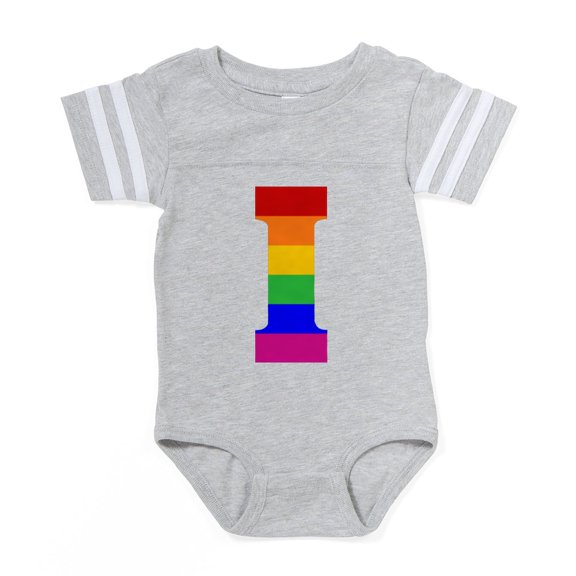 CafePress - Rainbow Letter I - Cute Infant Baby Football Bodysuit