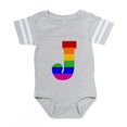 thumbnail image 1 of CafePress - Rainbow Letter J - Cute Infant Baby Football Bodysuit, 1 of 3