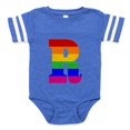 thumbnail image 1 of CafePress - Rainbow Letter R - Cute Infant Baby Football Bodysuit, 1 of 3