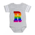 thumbnail image 1 of CafePress - Rainbow Letter R - Cute Infant Baby Football Bodysuit, 1 of 3