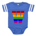 thumbnail image 1 of CafePress - Rainbow Letter W - Cute Infant Baby Football Bodysuit, 1 of 3