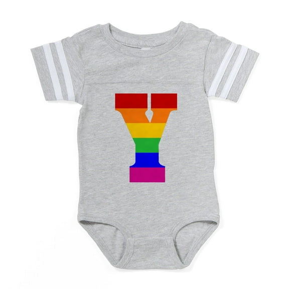 CafePress - Rainbow Letter Y - Cute Infant Baby Football Bodysuit