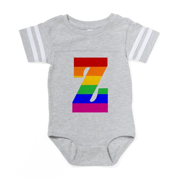CafePress - Rainbow Letter Z - Cute Infant Baby Football Bodysuit
