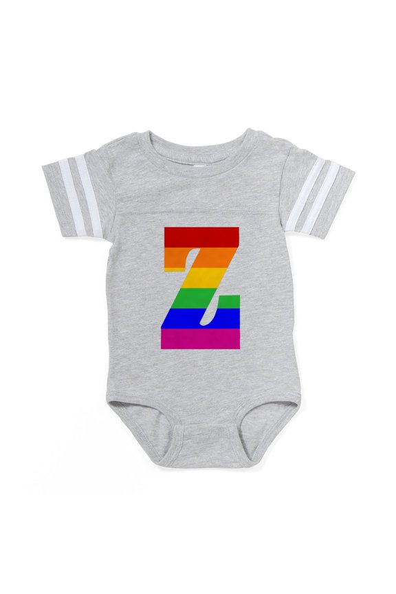 - Rainbow Letter Z - Cute Infant Baby Football Bodysuit