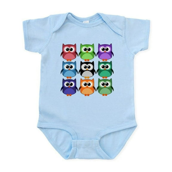 CafePress - Rainbow Of Cute Owls! Body Suit - Baby Light Bodysuit, Size Newborn - 24 Months