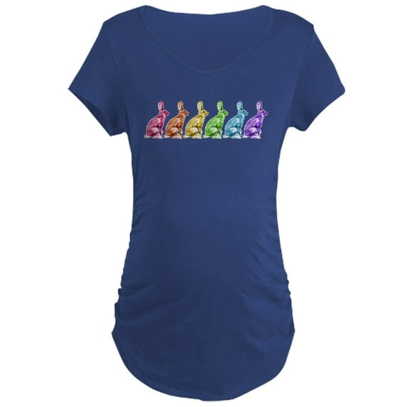 CafePress - Rainbow Rabbits Maternity Dark T Shirt - Maternity Dark T-Shirt