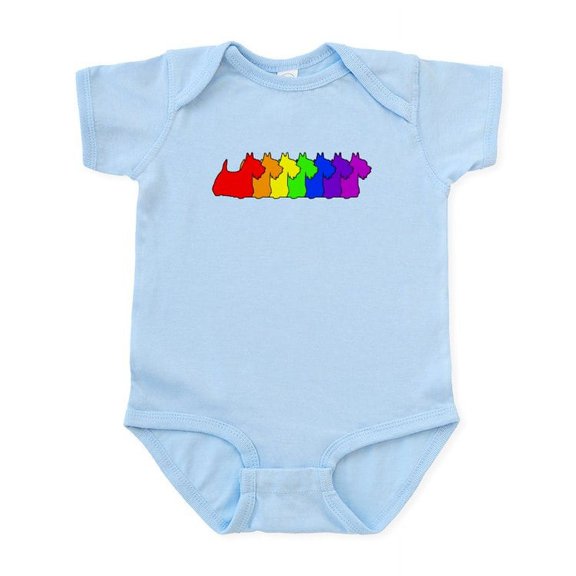CafePress - Rainbow Scottie Infant Bodysuit - Baby Light Bodysuit, Size Newborn - 24 Months