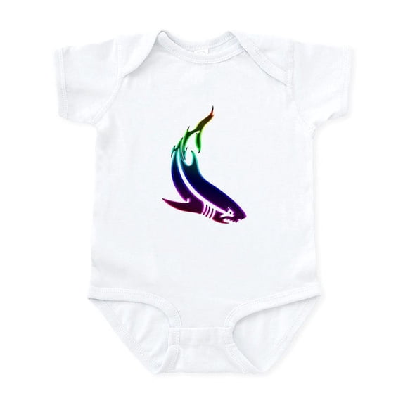 CafePress - Rainbow Shark Infant Bodysuit - Baby Light Bodysuit, Size Newborn - 24 Months