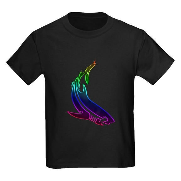 CafePress - Rainbow Shark Kids Dark T Shirt - Dark T-Shirt Kids XS-XL