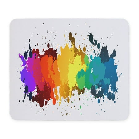 CafePress - Rainbow Splatter Mousepad - Non-slip Rubber Mousepad, Gaming Mouse Pad