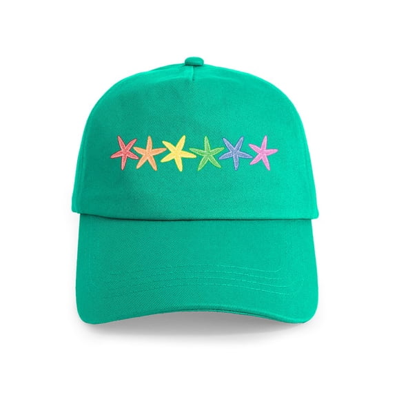CafePress - Rainbow Starfish - Adjustable 100% Brushed Unisex Casual Cotton Baseball Cap, Beige, 1