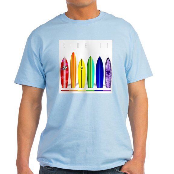 CafePress - Rainbow Surf Ash Grey T Shirt - Men's Classic Graphic T-Shirt