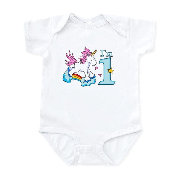 CafePress - Rainbow Unicorn First Birthday Infant Bodysuit - Baby Light Bodysuit, Size Newborn - 24 Months