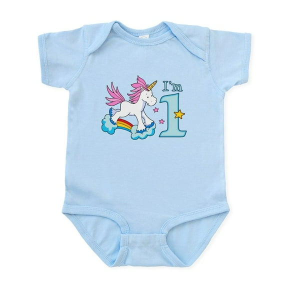 CafePress - Rainbow Unicorn First Birthday Infant Bodysuit - Baby Light Bodysuit, Size Newborn - 24 Months