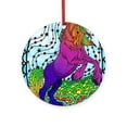 thumbnail image 1 of CafePress - Rainbow Unicorn -  Round Wood Ornament 4", 1 of 2