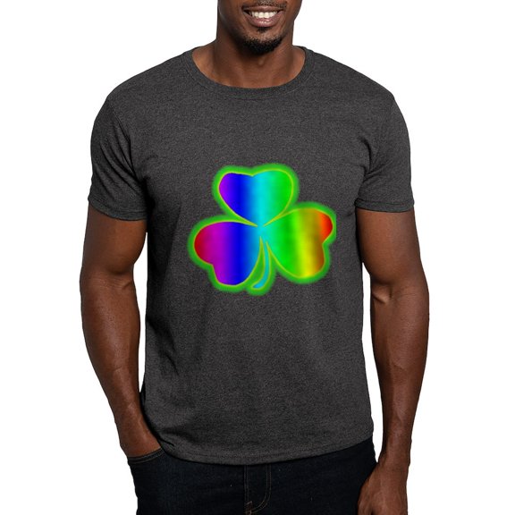CafePress - Rainbowshamrock T Shirt - Men's Classic Graphic Cotton T-Shirt