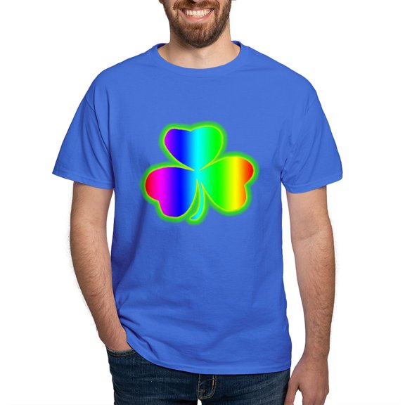 CafePress - Rainbowshamrock T Shirt - Men's Classic Graphic Cotton T-Shirt
