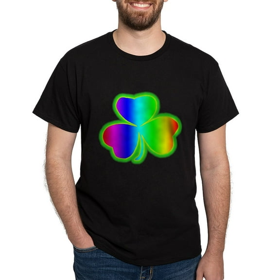CafePress - Rainbowshamrock T Shirt - Men's Classic Graphic Cotton T-Shirt