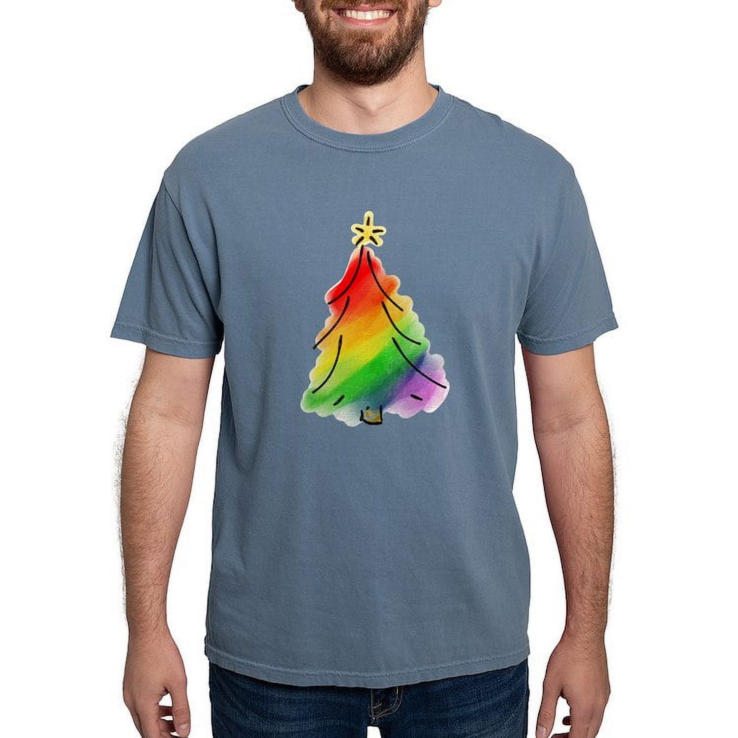 CafePress - Rainbowtree Copy - Mens Comfort Colors Shirt - image 1 of 5