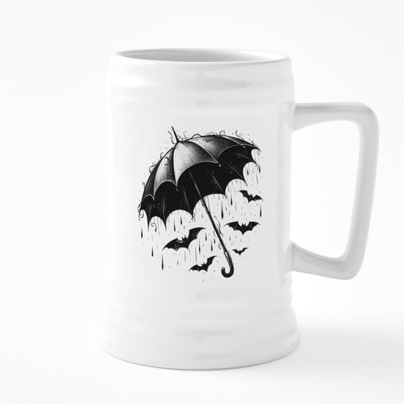 CafePress - Raining Bats - 25 Ounce Ceramic White Beer Stein Mug
