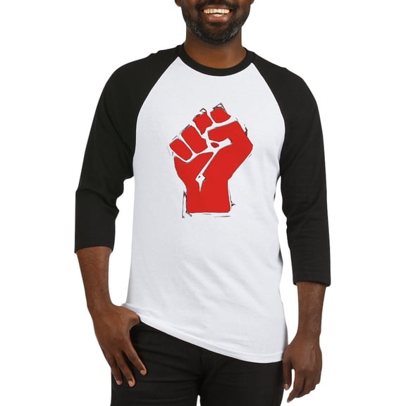 CafePress - Raised Fist Baseball Jersey - Cotton Baseball Jersey, 3/4 Raglan Sleeve Shirt
