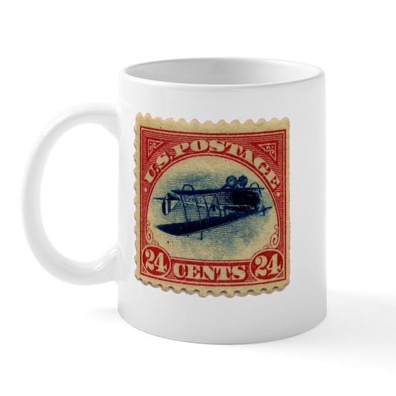 CafePress - Rare Inverted Jenny Stamp Mug - 11 oz Ceramic Mug - Novelty Coffee Tea Cup