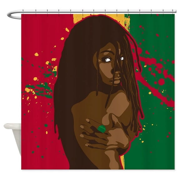 CafePress - Rasta Girl - Unique Fabric Shower Curtain 70" x 72"