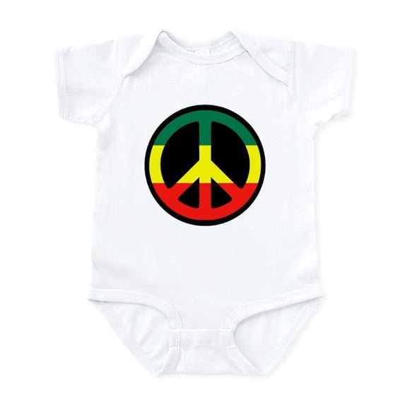 CafePress - Rasta Peace Infant Bodysuit - Baby Light Bodysuit, Size Newborn - 24 Months