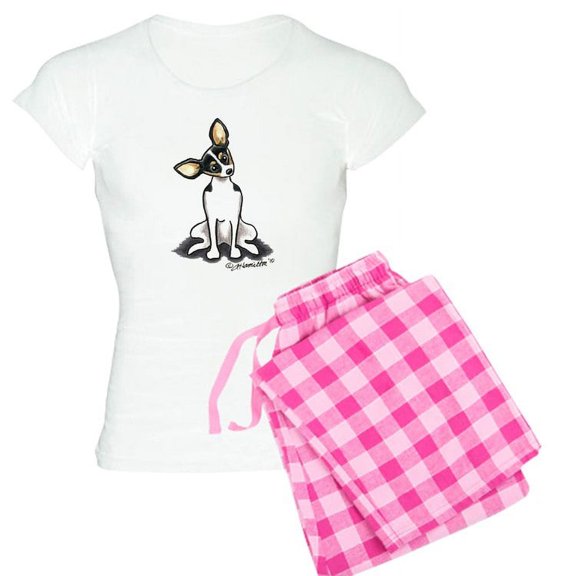 CafePress - Rat Terrier Sit Pretty Women's Light Pajamas - Women's Short Sleeve Print T-Shirt and Pants Light Cotton Pajama Set