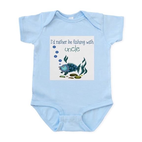 CafePress - Rather Be Fishing With Uncle Infant Bodysuit - Baby Light Bodysuit, Size Newborn - 24 Months