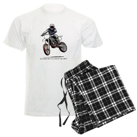 CafePress - Rather Be Playing In The Dirt Men's Light Pajamas - Men's Light Loose Fit Cotton Pajama Set
