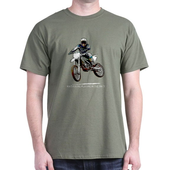 CafePress - Rather Be Playing In The Dirt With A Motorbike Dar - Men's Classic Graphic Cotton T-Shirt