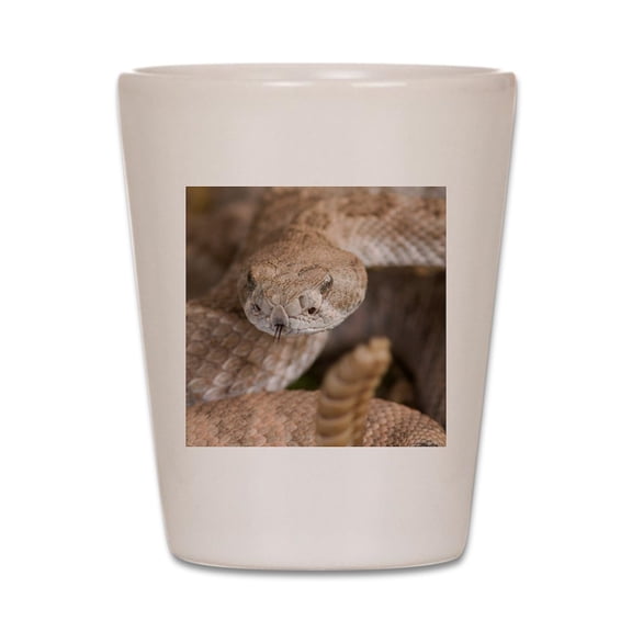 CafePress - Rattlesnake - White Shot Glass, Unique and Funny Shot Glass