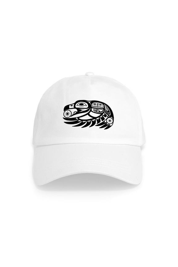 - Raven Native American Design Cap - Adjustable 100% Brushed Unisex Casual Cotton Baseball Cap, Beige, 1