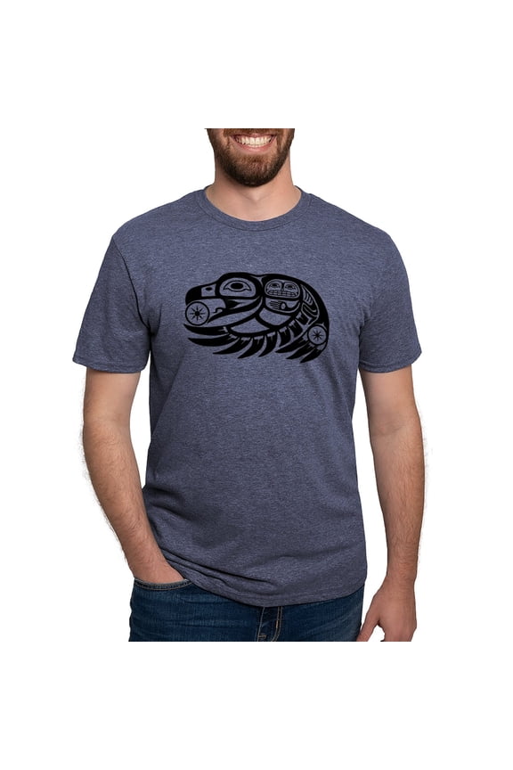 - Raven Native American Design T Shirt - Mens Tri-blend T-Shirt