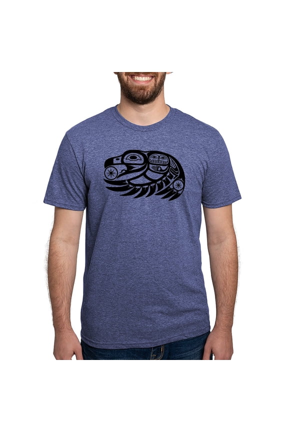 - Raven Native American Design T Shirt - Mens Tri-blend T-Shirt