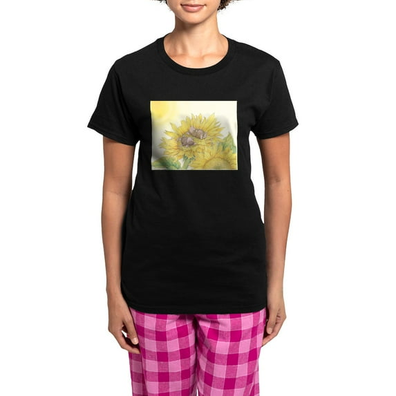 CafePress - Ray Of Sunshine Pajamas - Women's Short Sleeve Print T-Shirt and Pants Dark Cotton Pajama Set