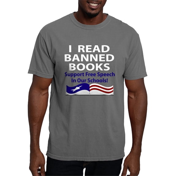 CafePress - Readbannedbooksdark Men's Comfort Colors® T Shirt - Mens Comfort Colors Shirt